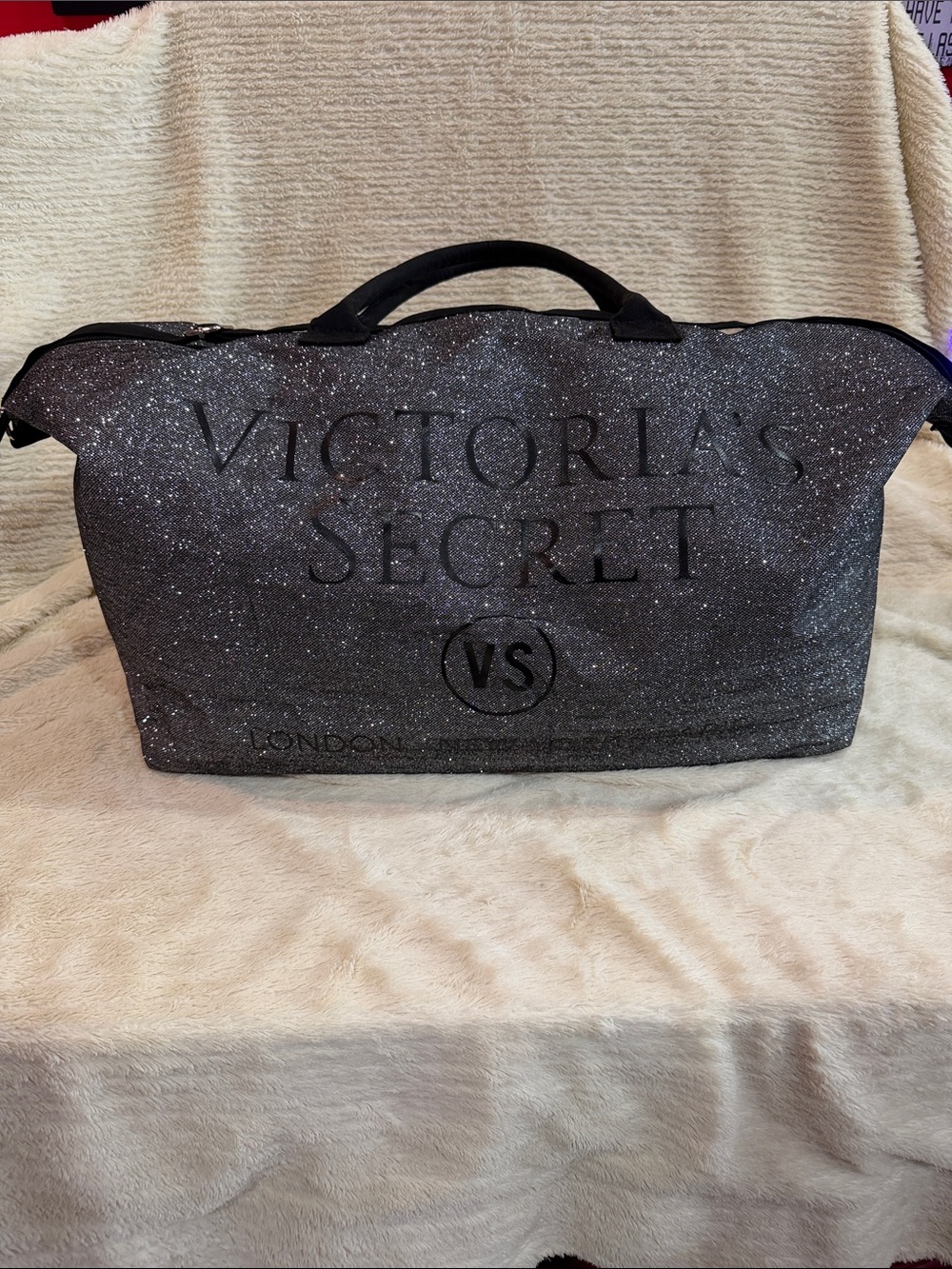 Victoria's Secret Glitter Travel Tote - Black